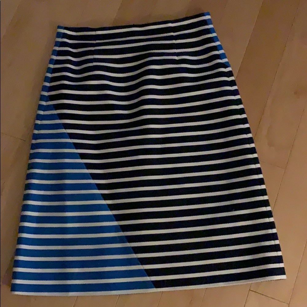 J crew striped color blocked skirt